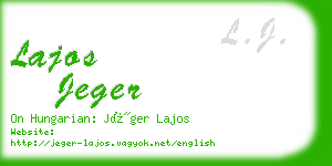 lajos jeger business card